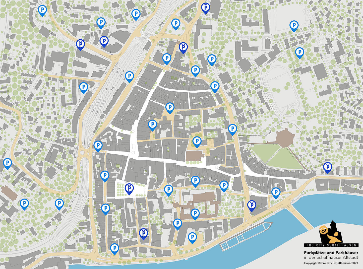 map-auto-parkplaetze-parkhaeuser-pro-city-schaffhausen-copyright