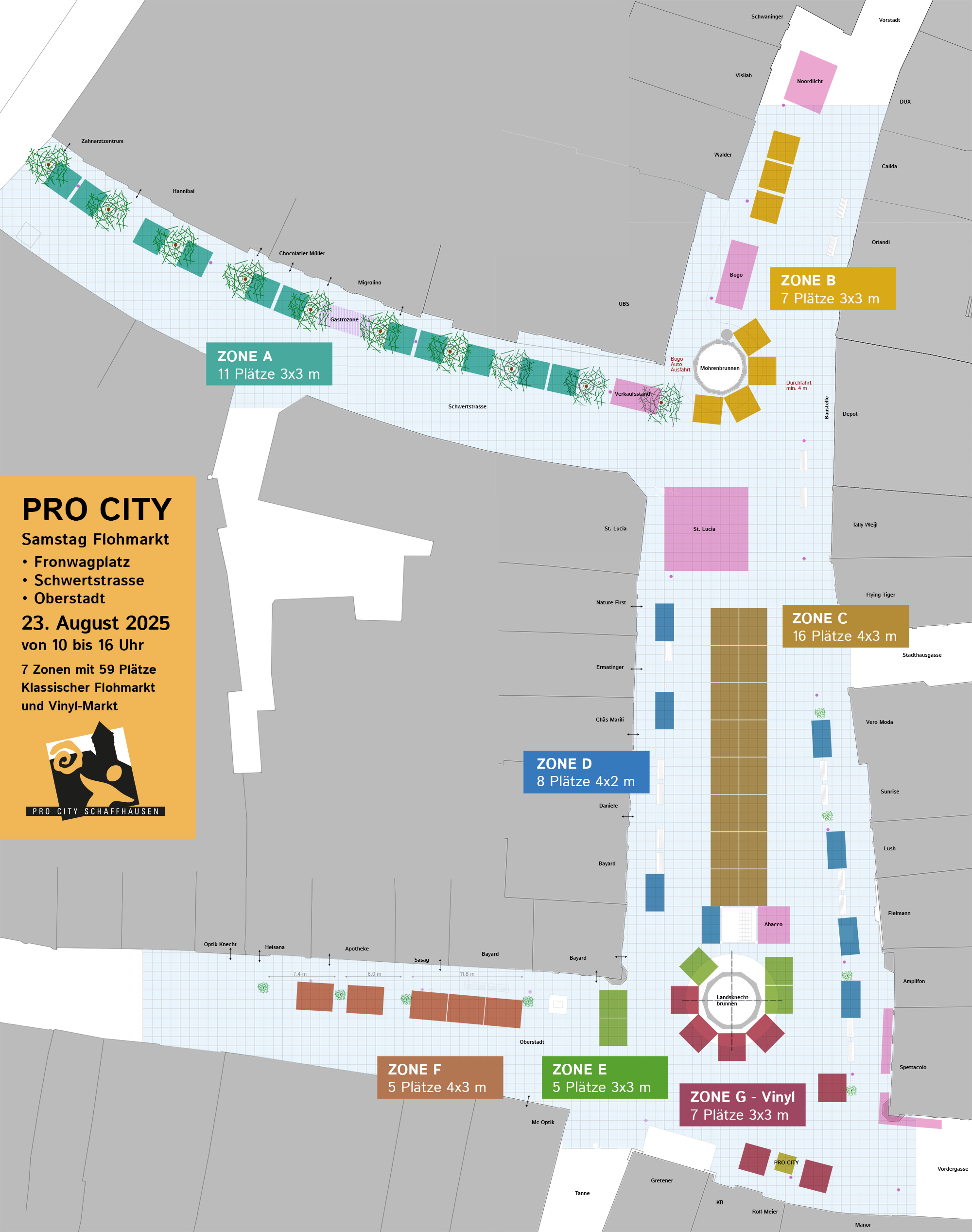 Pro City Flohmarkt 2025 Zonenplan