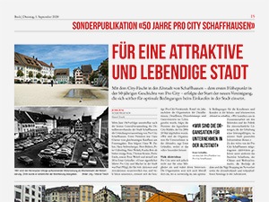 Sonderpublikation 50 Jahre Schaffhauser Bock Medienbericht Pro City Schaffhausen
